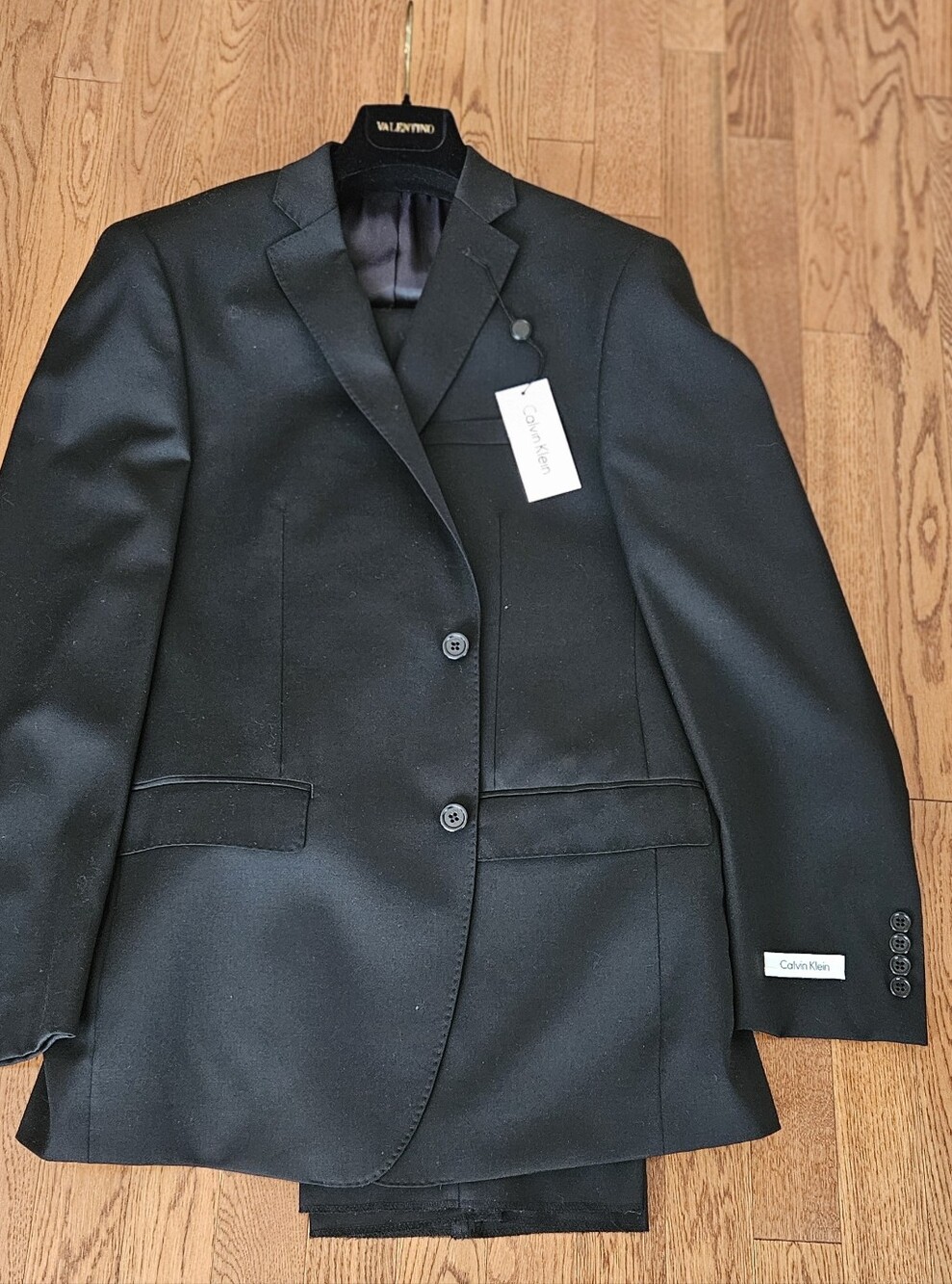Calvin Klein Men's Black Two-Button Suit Jacket